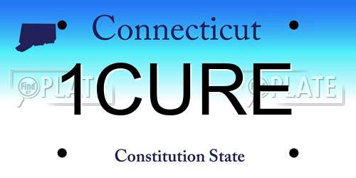1CURE Connecticut License Plate