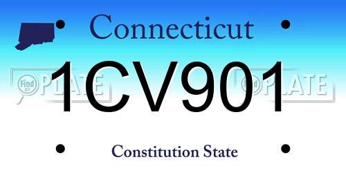 1CV901 Connecticut License Plate