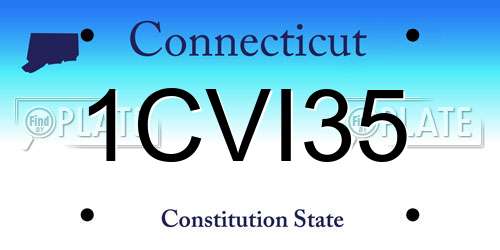 1CVI35 Connecticut License Plate