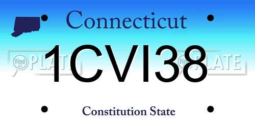 1CVI38 Connecticut License Plate
