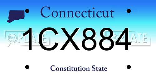 1CX884 Connecticut License Plate