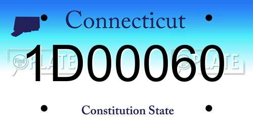 1D00060 Connecticut License Plate