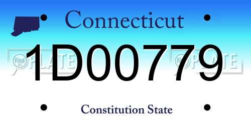 1D00779 Connecticut License Plate