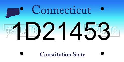 1D21453 Connecticut License Plate