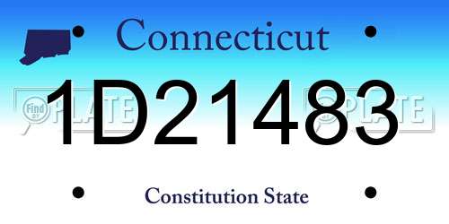 1D21483 Connecticut License Plate