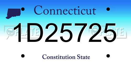 1D25725 Connecticut License Plate