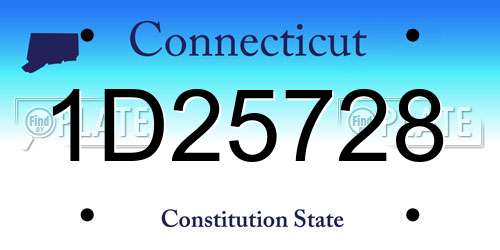 1D25728 Connecticut License Plate