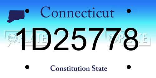 1D25778 Connecticut License Plate
