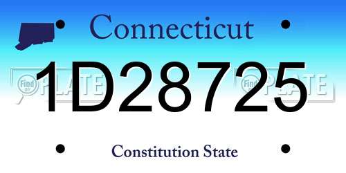 1D28725 Connecticut License Plate