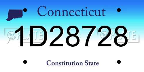 1D28728 Connecticut License Plate