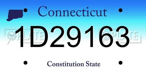 1D29163 Connecticut License Plate