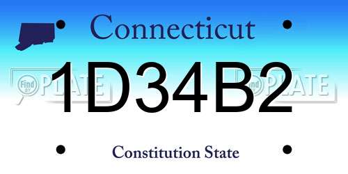 1D34B2 Connecticut License Plate