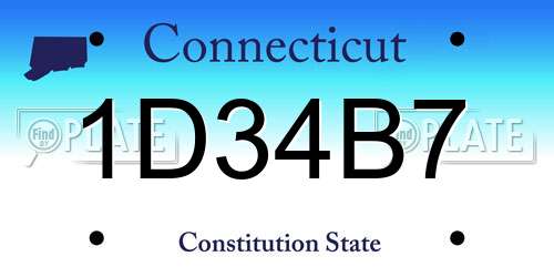 1D34B7 Connecticut License Plate