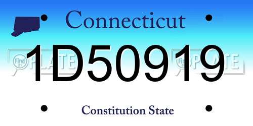 1D50919 Connecticut License Plate