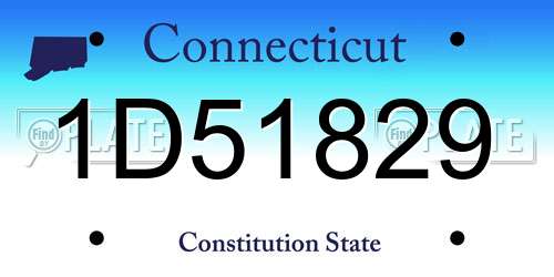 1D51829 Connecticut License Plate