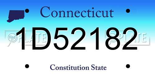 1D52182 Connecticut License Plate