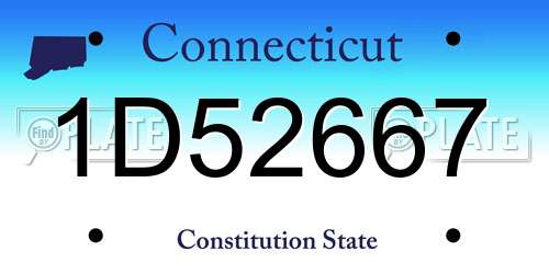 1D52667 Connecticut License Plate