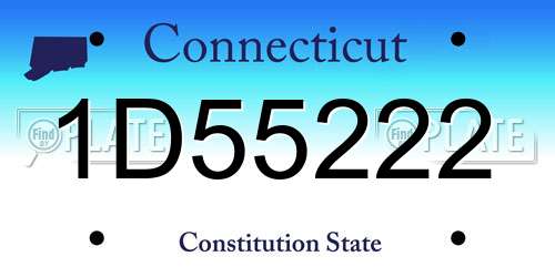 1D55222 Connecticut License Plate