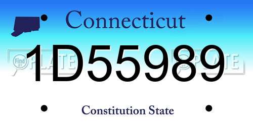 1D55989 Connecticut License Plate
