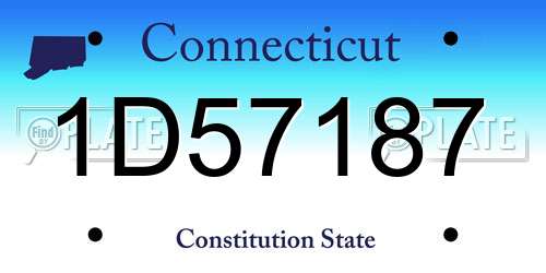1D57187 Connecticut License Plate
