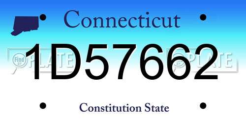 1D57662 Connecticut License Plate