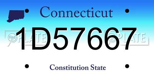 1D57667 Connecticut License Plate