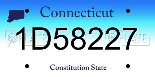 1D58227 Connecticut License Plate