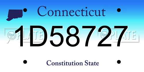 1D58727 Connecticut License Plate