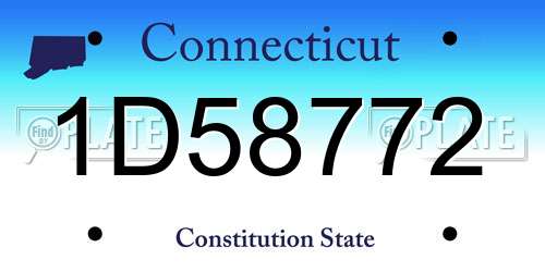 1D58772 Connecticut License Plate