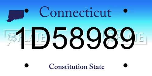 1D58989 Connecticut License Plate