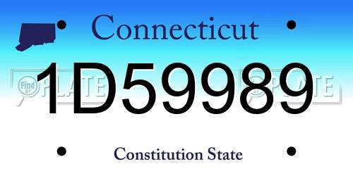 1D59989 Connecticut License Plate