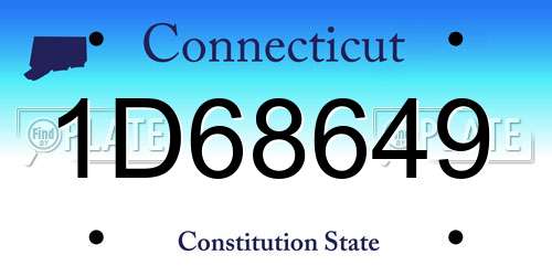 1D68649 Connecticut License Plate