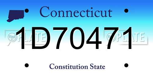 1D70471 Connecticut License Plate