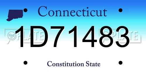 1D71483 Connecticut License Plate