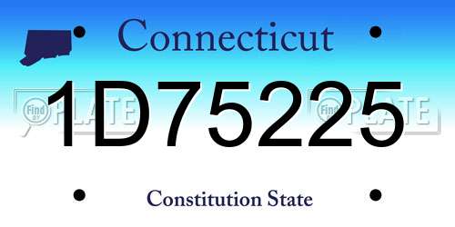 1D75225 Connecticut License Plate