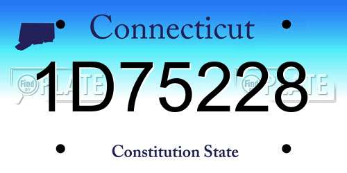1D75228 Connecticut License Plate