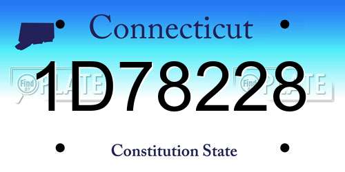 1D78228 Connecticut License Plate