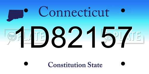 1D82157 Connecticut License Plate