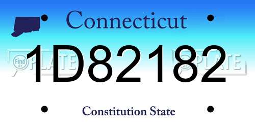 1D82182 Connecticut License Plate