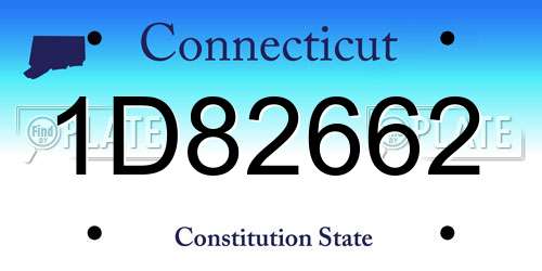 1D82662 Connecticut License Plate