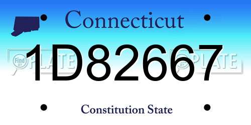 1D82667 Connecticut License Plate