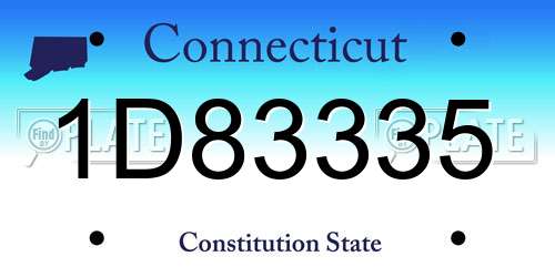 1D83335 Connecticut License Plate