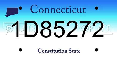 1D85272 Connecticut License Plate