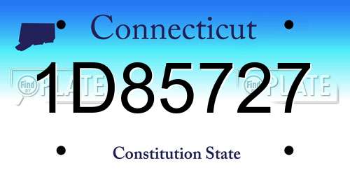 1D85727 Connecticut License Plate