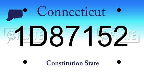 1D87152 Connecticut License Plate