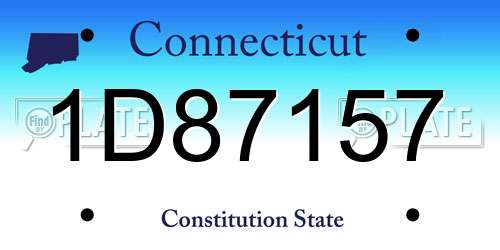 1D87157 Connecticut License Plate
