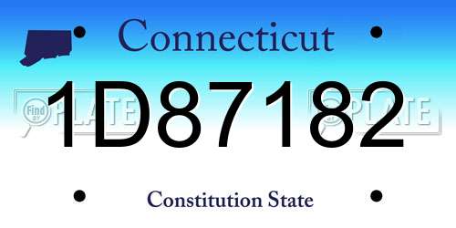 1D87182 Connecticut License Plate