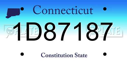 1D87187 Connecticut License Plate