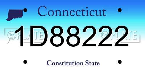 1D88222 Connecticut License Plate