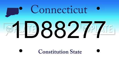 1D88277 Connecticut License Plate